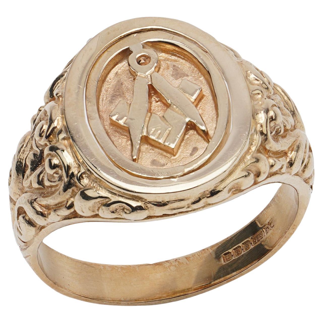 Mystery and Virtue Rare Masonic Knights Templar Ring at 1stDibs