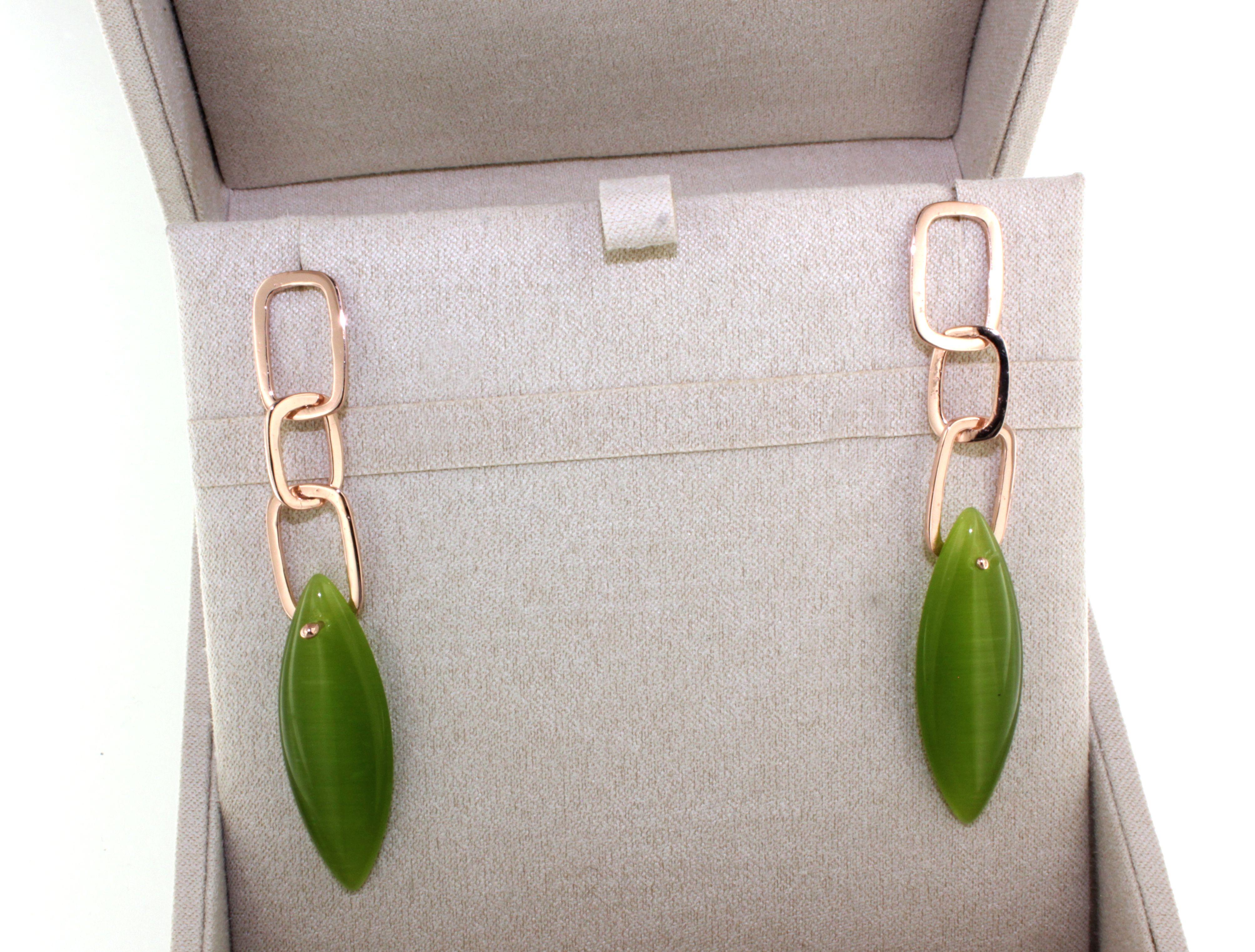 Orecchini in oro rosa 9Kt Greene & Greene Stone Moderna Moda Contemporanea Designs in vendita 4