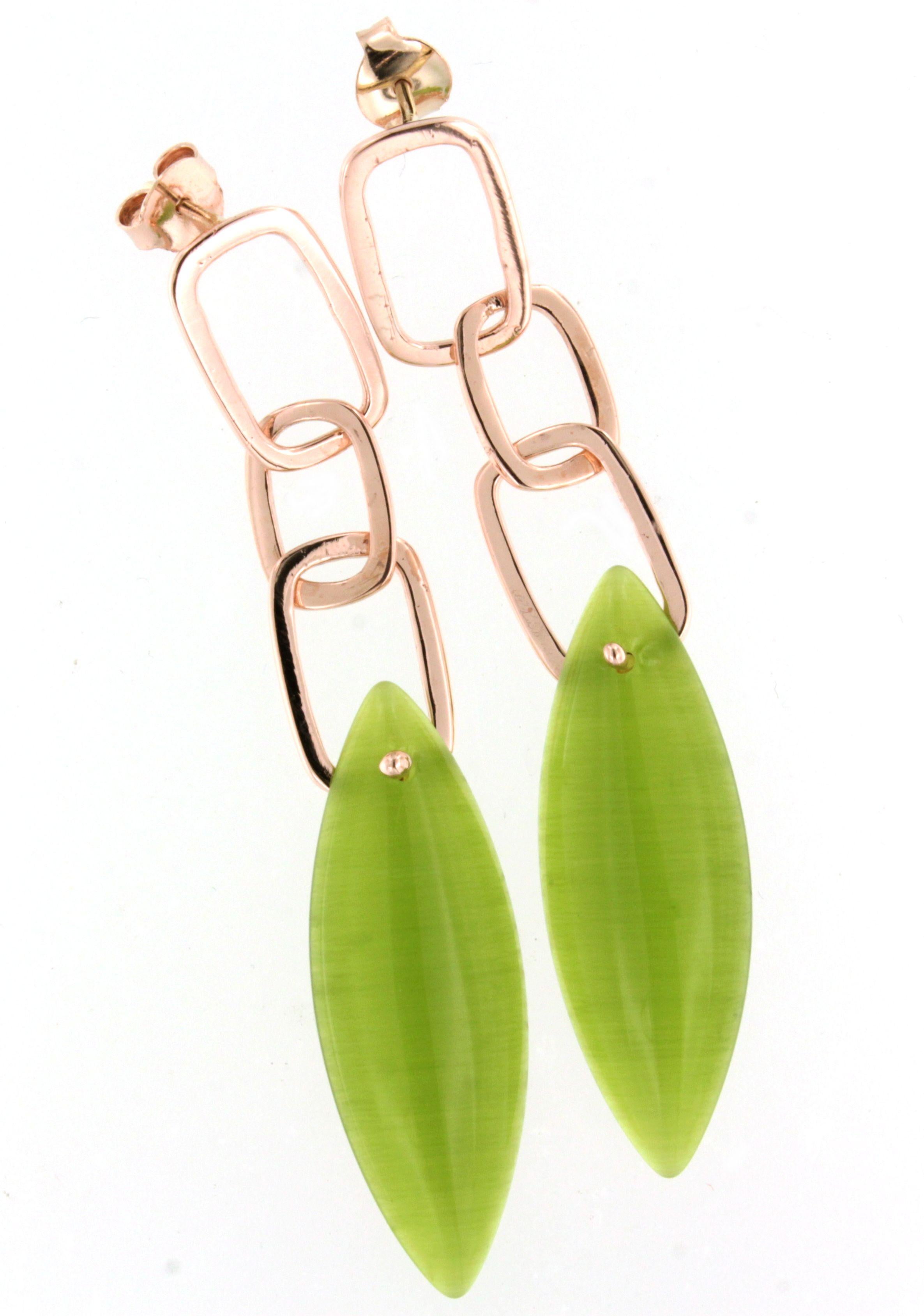 Moderno Orecchini in oro rosa 9Kt Greene & Greene Stone Moderna Moda Contemporanea Designs in vendita