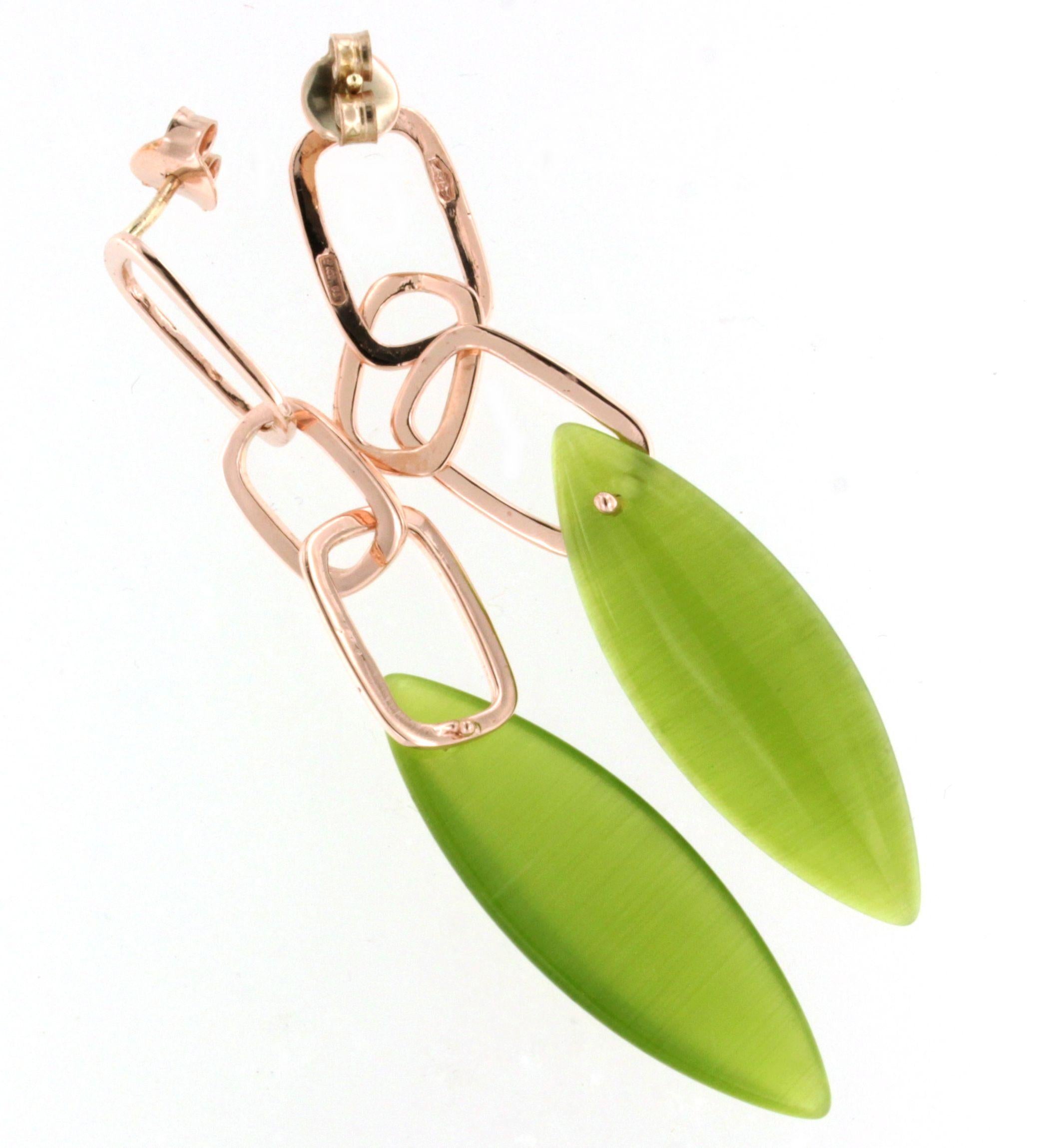 Taglio marquise Orecchini in oro rosa 9Kt Greene & Greene Stone Moderna Moda Contemporanea Designs in vendita