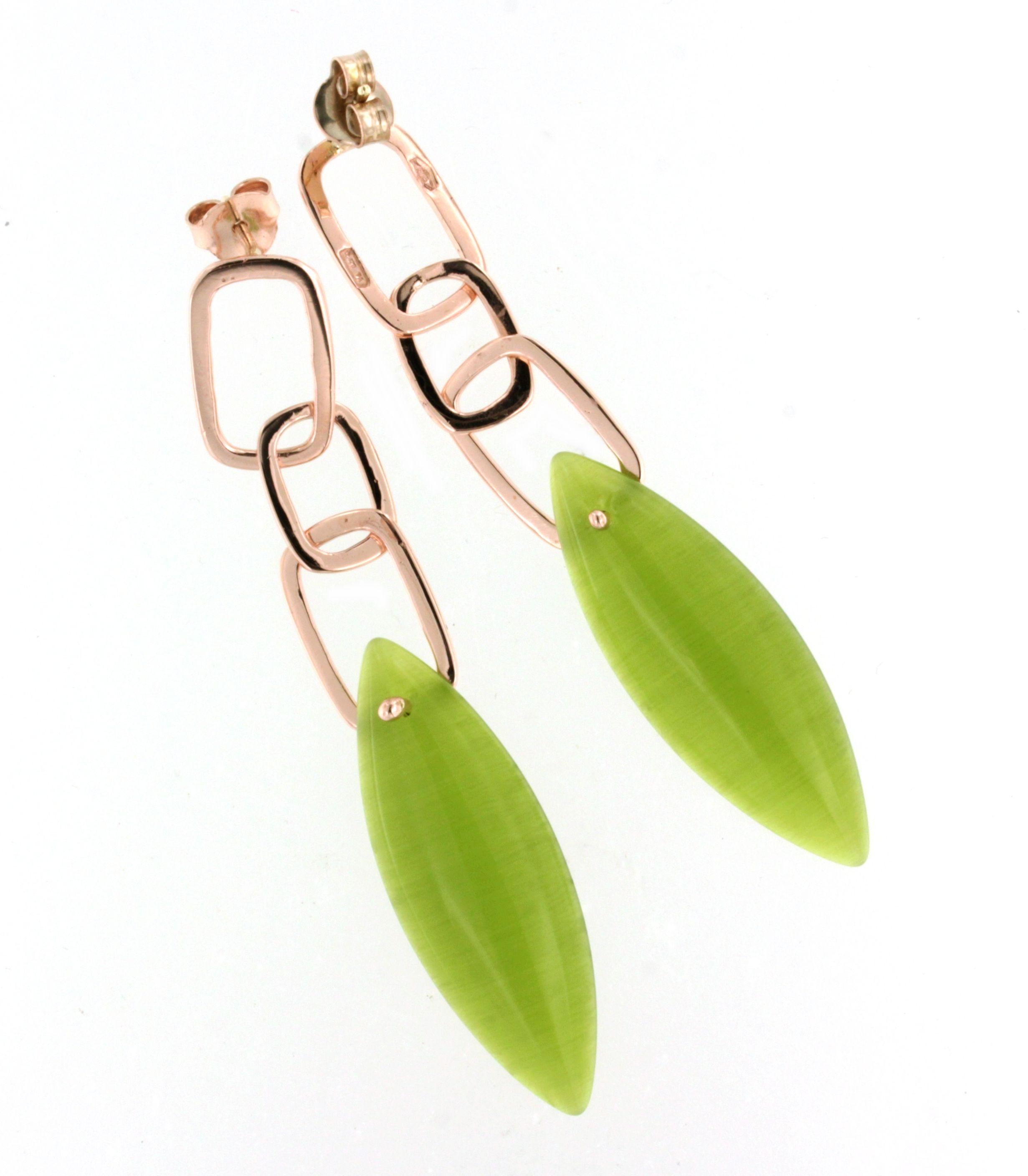da uomo o donna Orecchini in oro rosa 9Kt Greene & Greene Stone Moderna Moda Contemporanea Designs in vendita