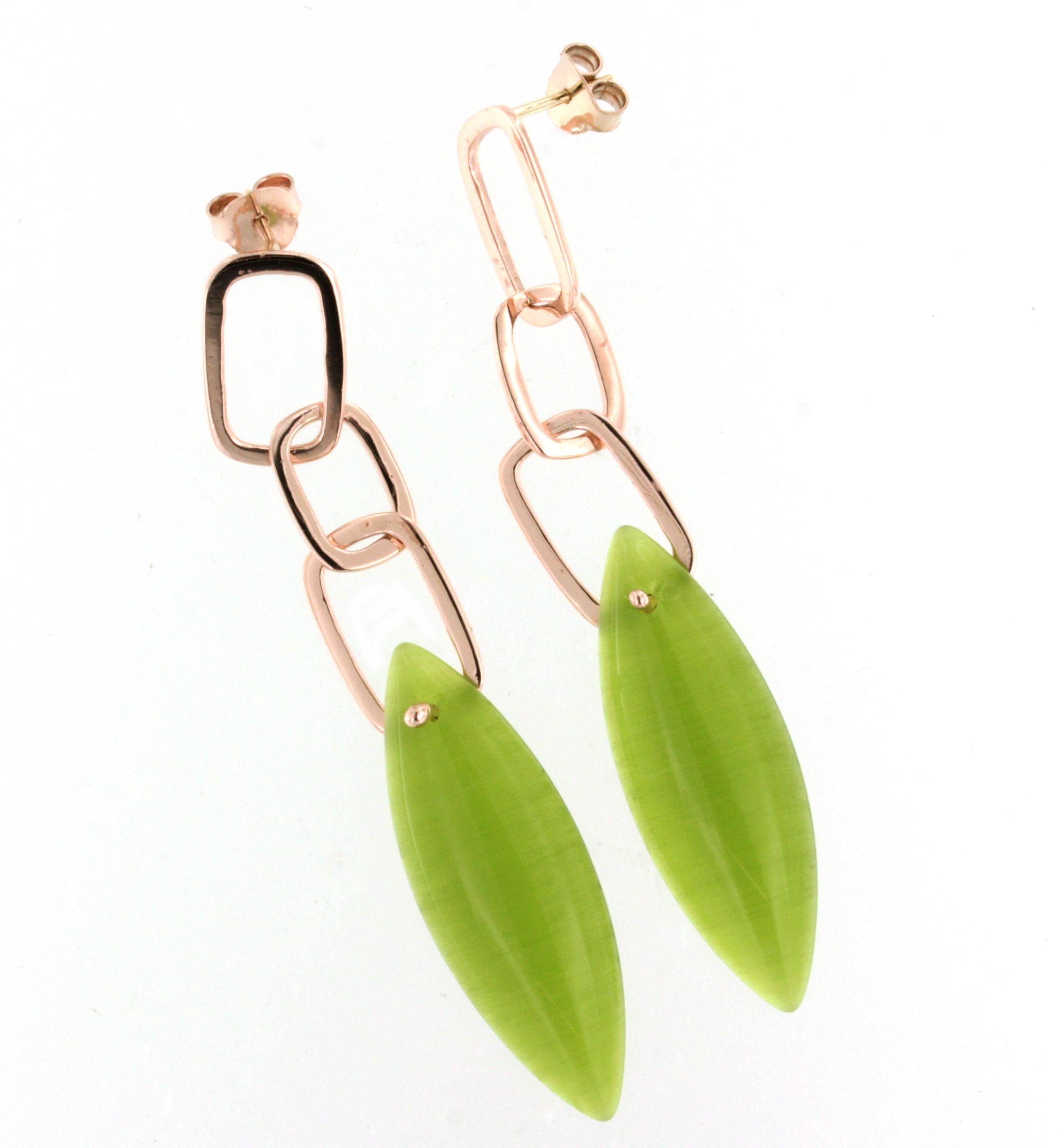 Orecchini in oro rosa 9Kt Greene & Greene Stone Moderna Moda Contemporanea Designs in vendita 1