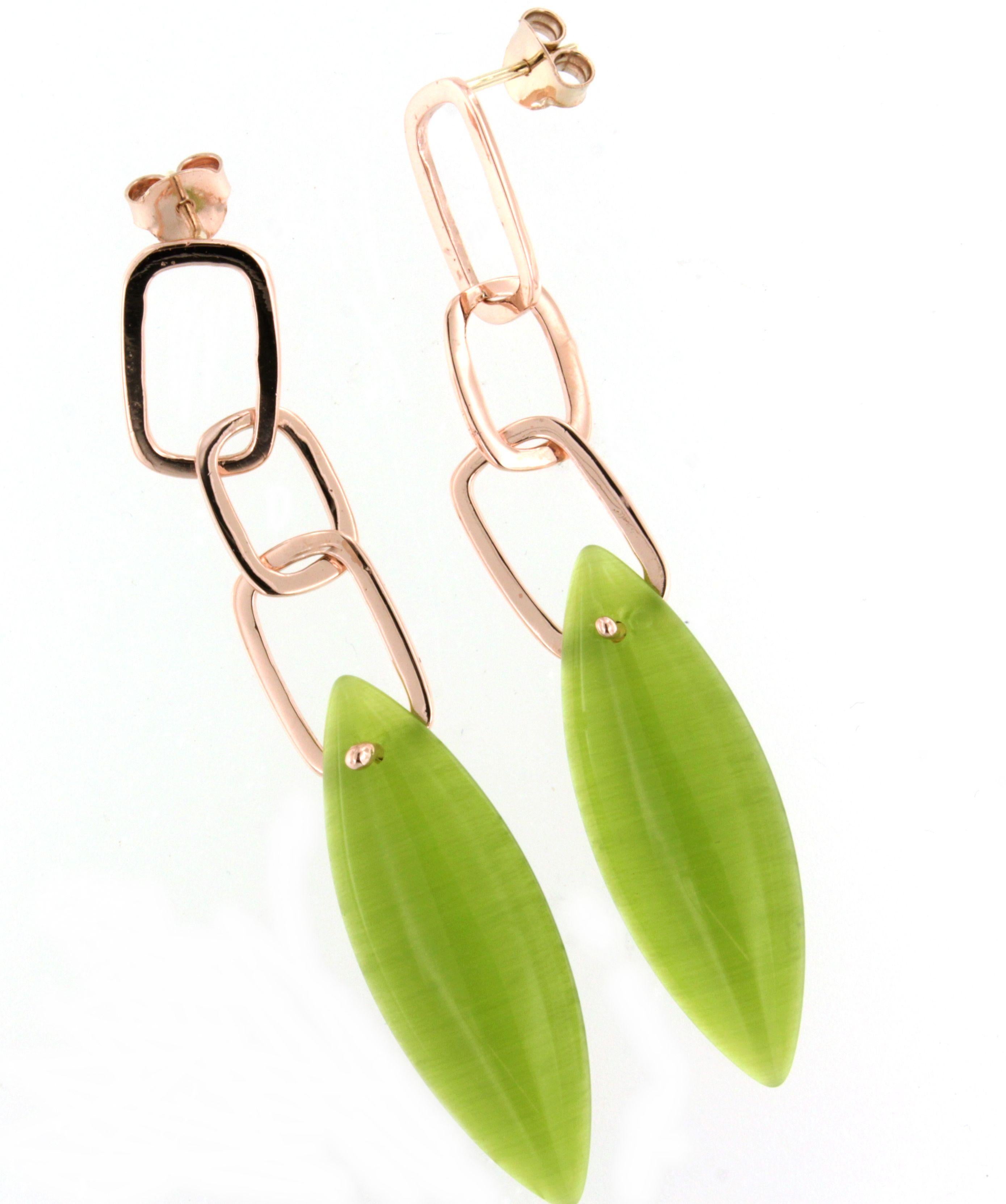Orecchini in oro rosa 9Kt Greene & Greene Stone Moderna Moda Contemporanea Designs in vendita 2