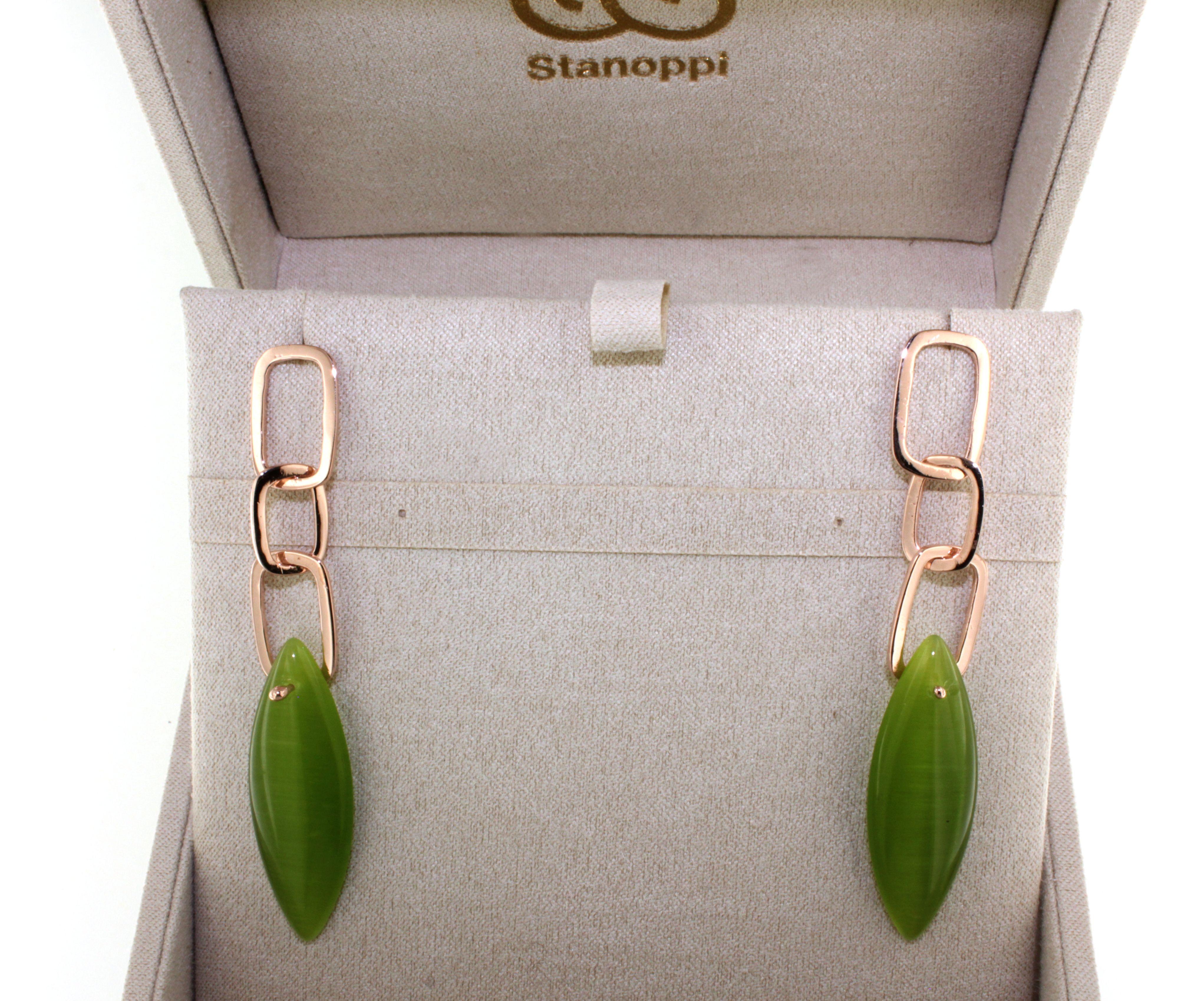 Orecchini in oro rosa 9Kt Greene & Greene Stone Moderna Moda Contemporanea Designs in vendita 3
