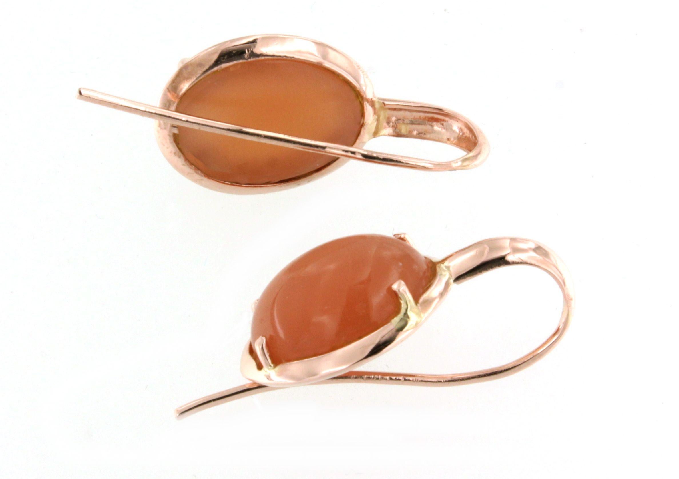 Moderno Orecchini in oro rosa 9Kt con pietra di luna Cocktail Moda moderna Trandy sorprendente in vendita