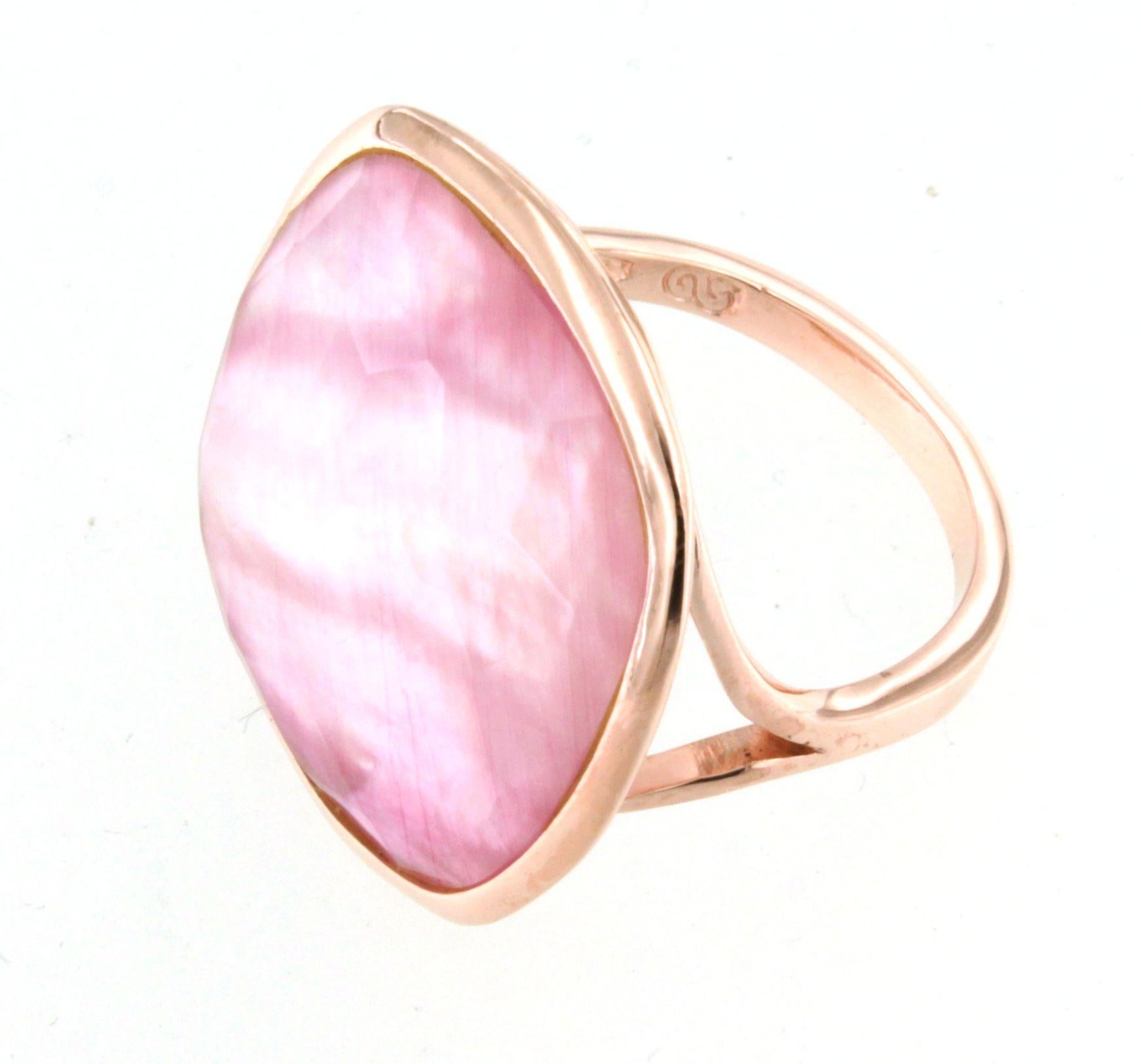 9Kt  Rose Gold Natural Double Stones Fashion Cocktail Engagement Modern Ring For Sale 2