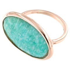 9Kt  Rose Gold Natural Stone Fashion Cocktail Engagement Fashion Modern Ring