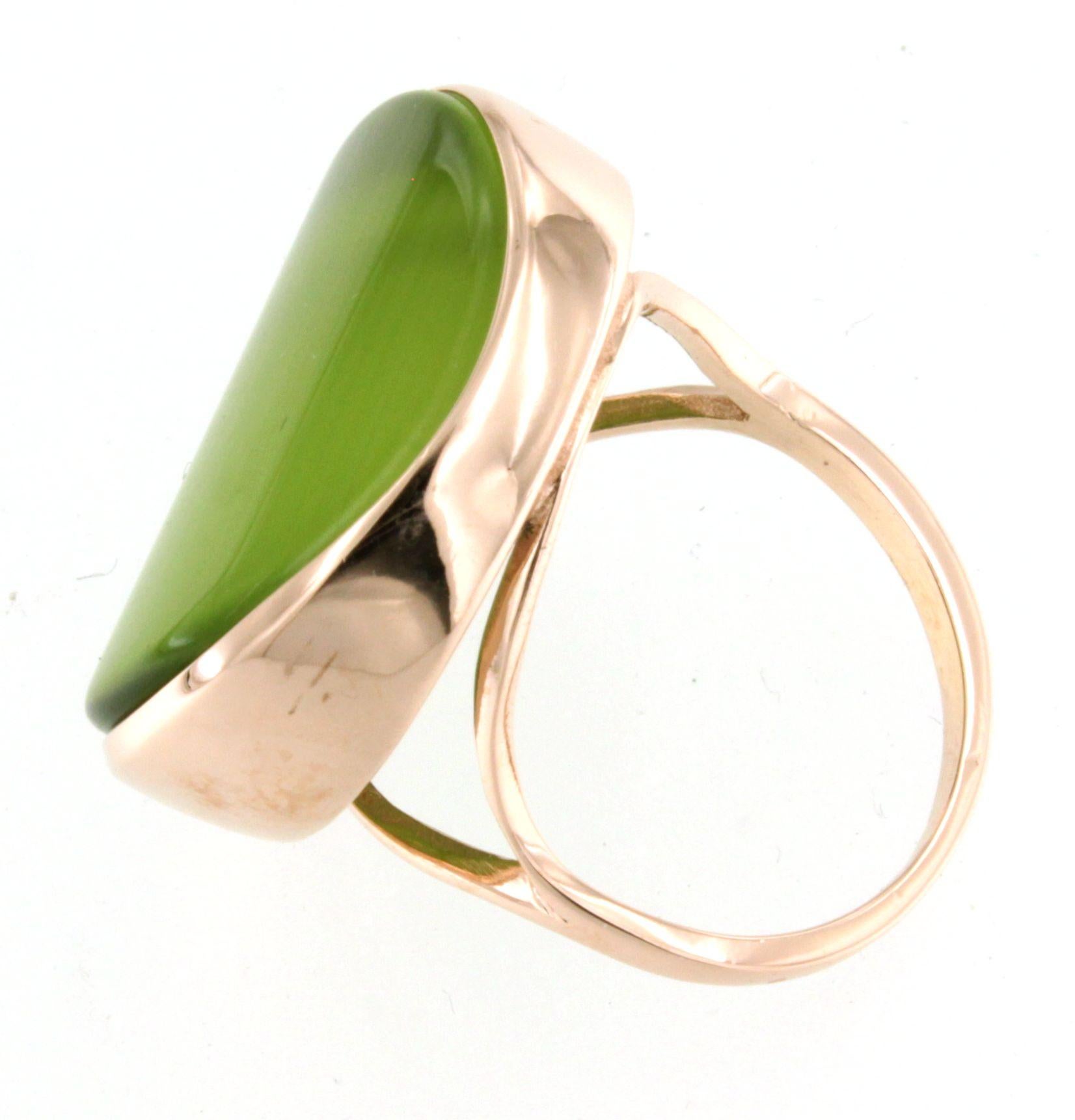 9Kt  Rose Gold Natural Stone Fashion Cocktail Engagement Modern Ring For Sale 5