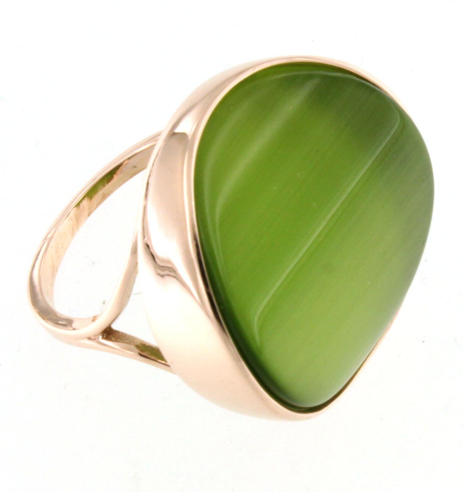 9Kt  Rose Gold Natural Stone Fashion Cocktail Engagement Modern Ring For Sale 3