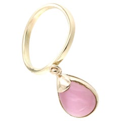 9Kt  Anello di fidanzamento moderno e contemporaneo in oro rosa e pietre rosa