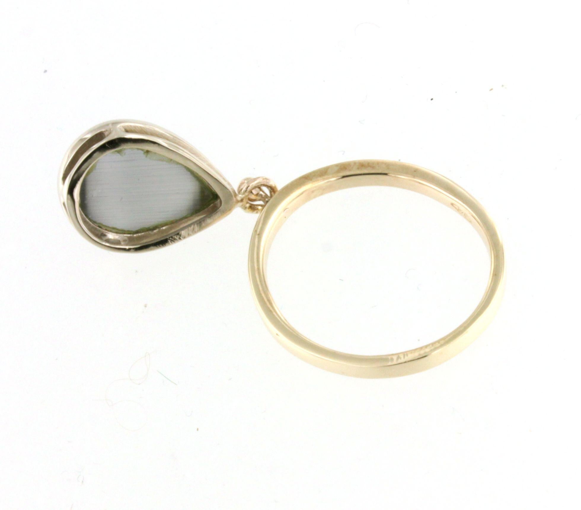 9Kt Rose Gold Quartz Fashion Amazing Cocktail Modern Contemporaney Classic Ring For Sale 1