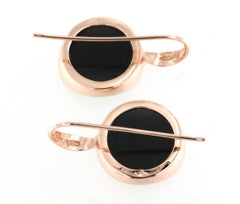 Orecchini in oro rosa 9Kt con pietre di quarzo nero Cocktail Moda Moderna Orecchini sorprendenti