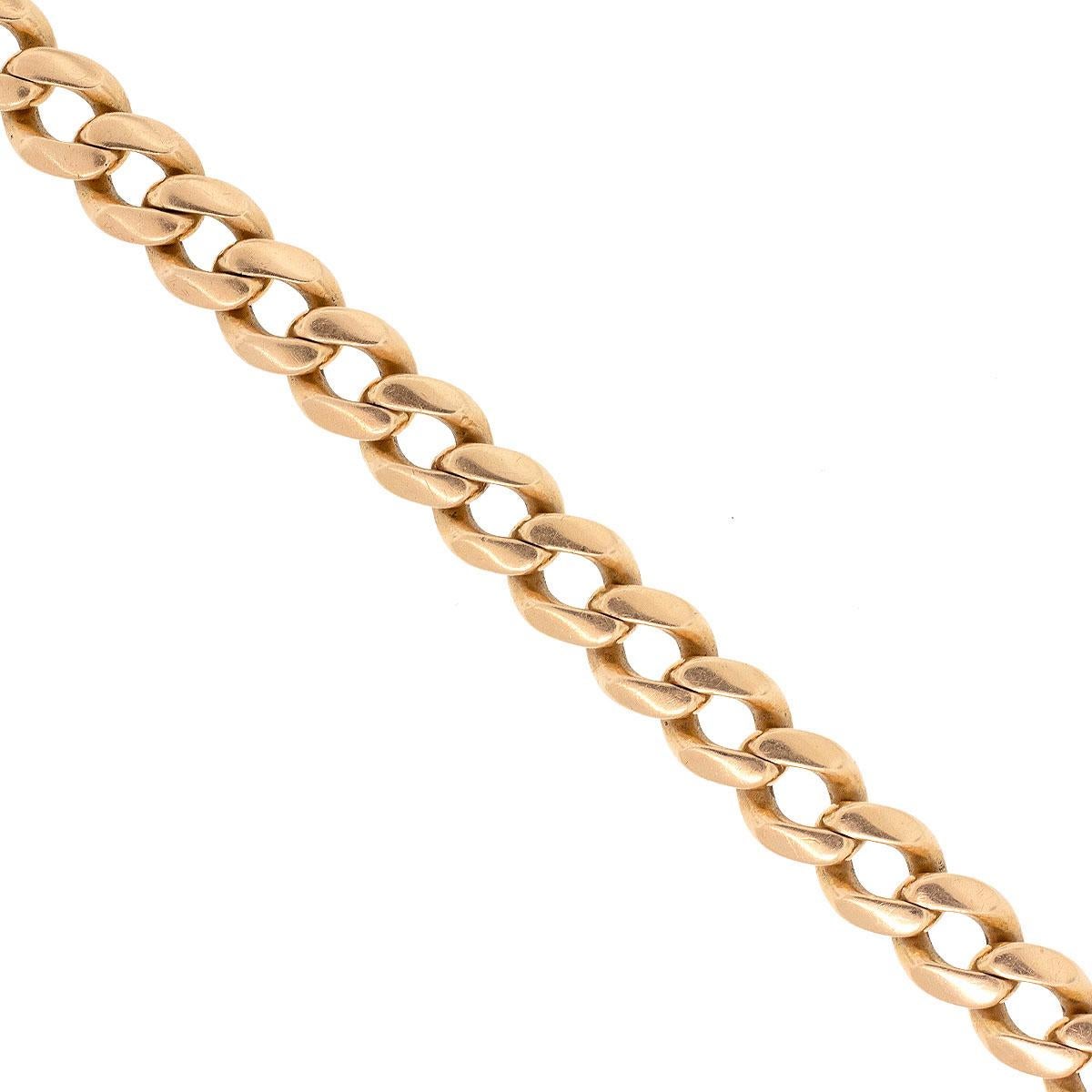 Women's or Men's 9mm 9 inch Cuban Link Chain Bracelet 18 Karat For Sale