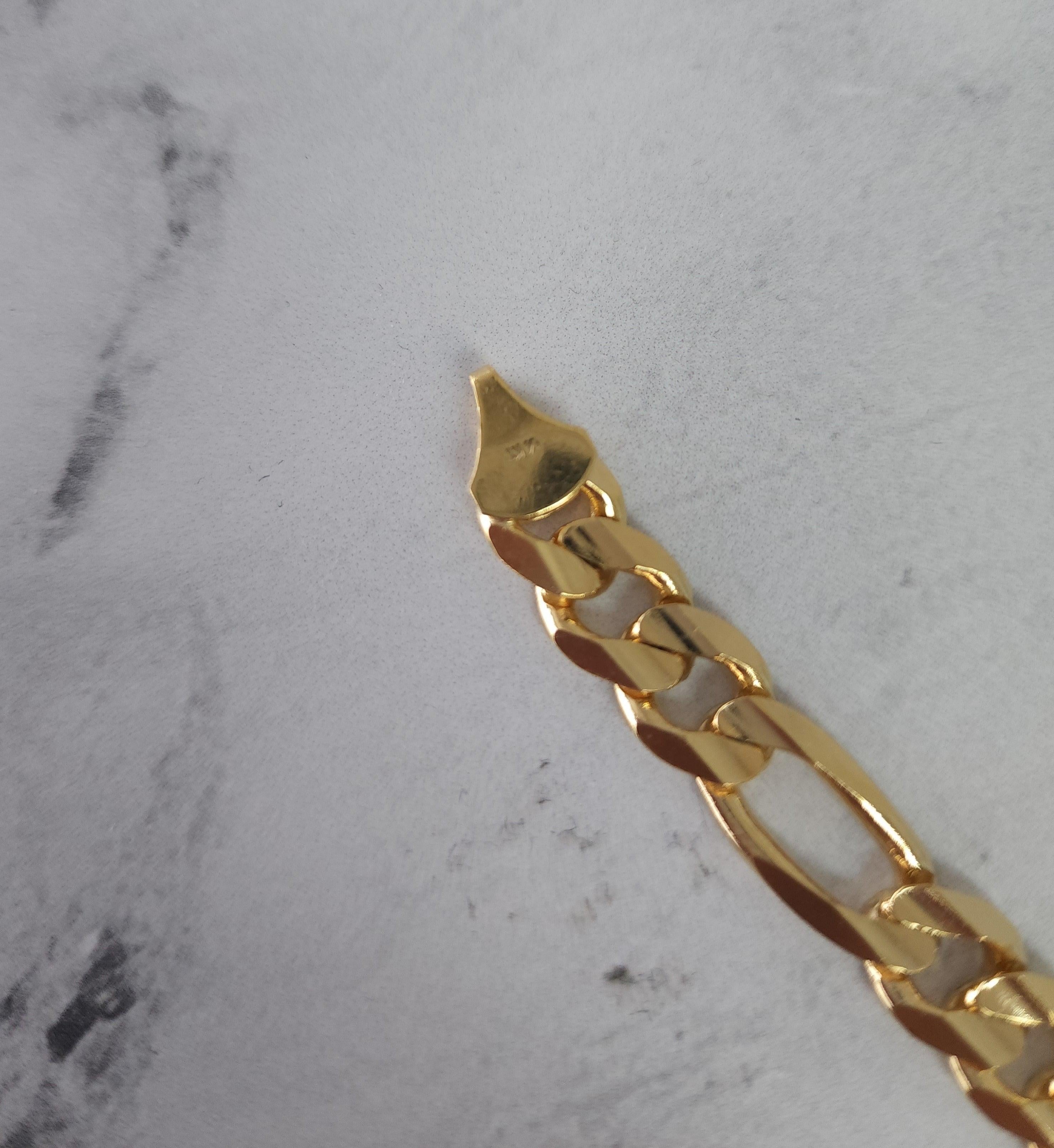 da uomo o donna Bracciale o cavigliera Figaro classico 9MM in oro giallo 14k in vendita