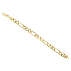 9MM Classic Figaro Bracelet or Anklet 14k Yellow Gold