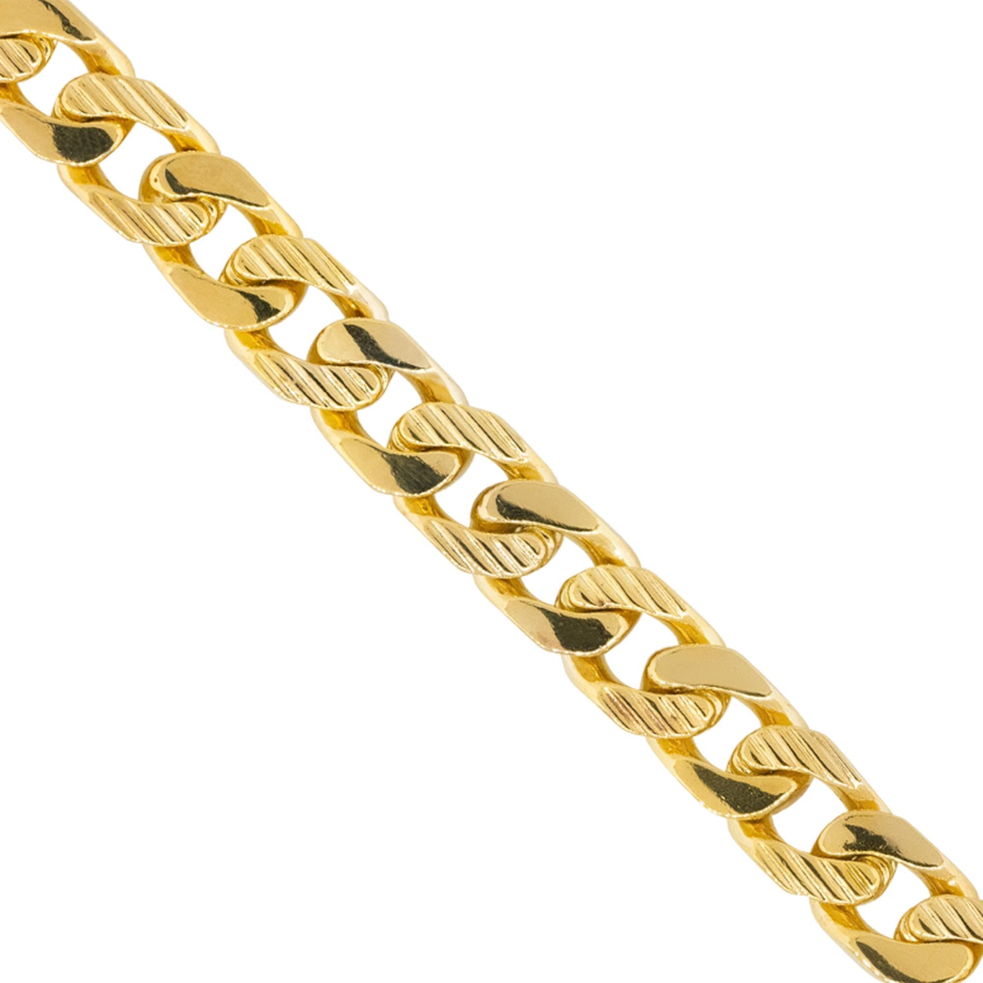 Material: 14k Yellow Gold
Clasp: Tongue in box with double safety latch
Measurements: measures 7.5