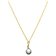 9mm Grey Cultured Pearl Necklace