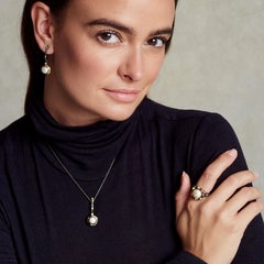 Pearl Diamond Mixed Sterling Silver Yellow Gold Fashion Ring