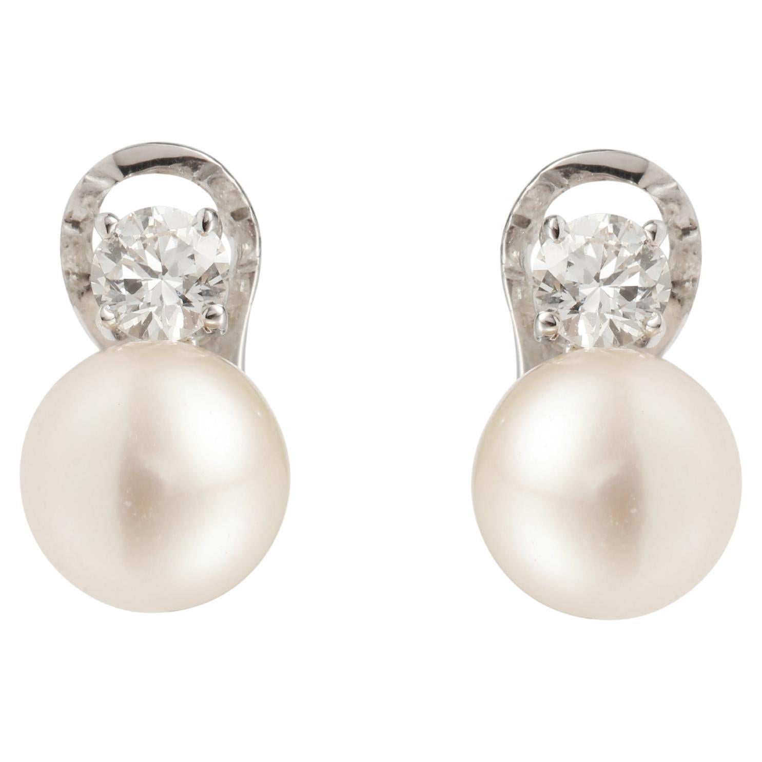 Tahitian Pearls and 4.50 Carat Diamonds Cluster Clip Earrings 18 Karat