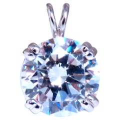 9mm Whire Stone Solitaire Pendant 14kt 65115