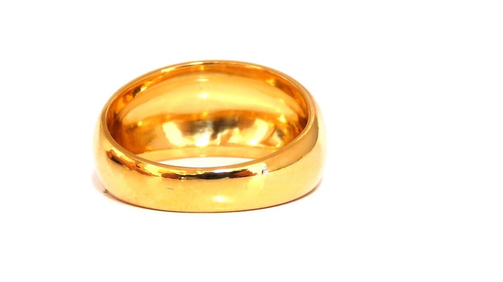 Classic 14kt Gold Band Semi Domed High Shine In New Condition For Sale In New York, NY