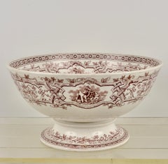 !9th C English Transferware Punch Bowl by Furnival