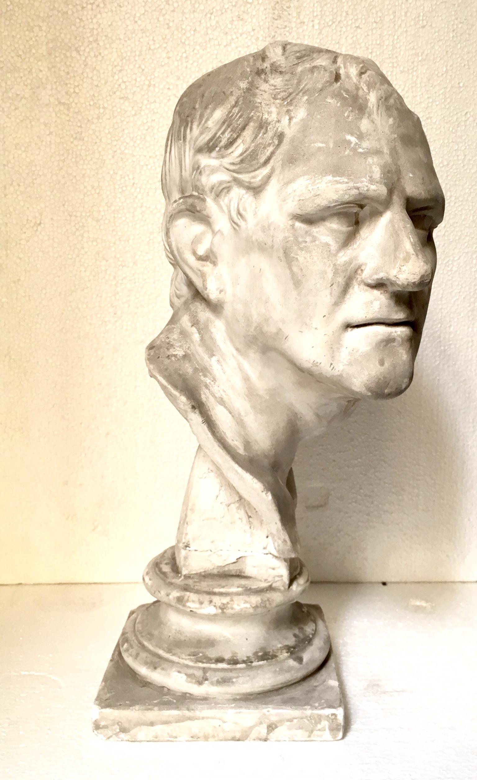 Français buste en plâtre de l'Académie du 20ème siècle 