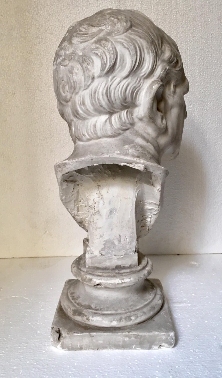 9th Century Academy Plaster Bust "Demostenes" For Sale at 1stdibs