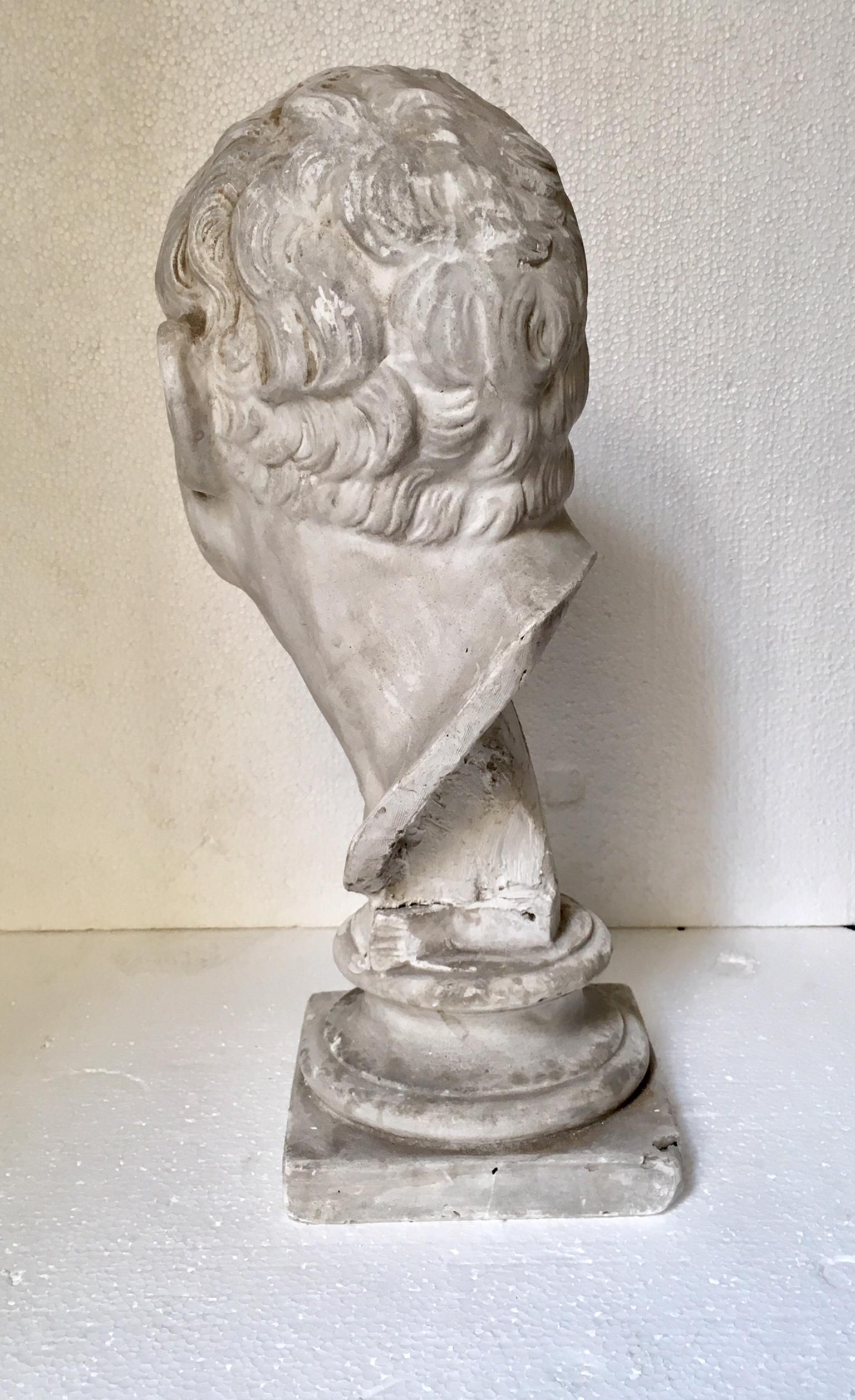 French 20th Century Academy Plaster Bust 