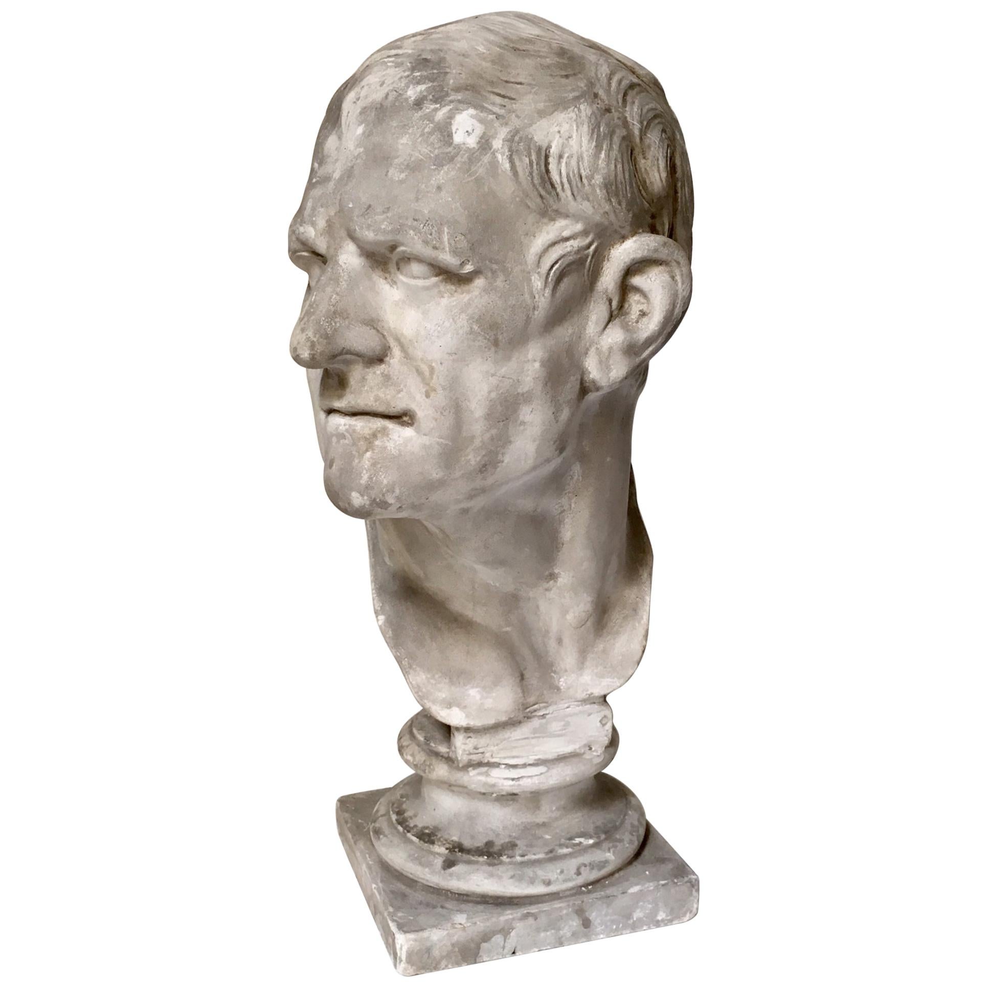 20th Century Academy Plaster Bust "Demostenes" For Sale