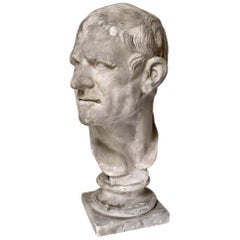 Antique 20th Century Academy Plaster Bust "Demostenes"