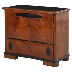 19th Century Danish Late Empire Chest of Drawers in Elm Veneer