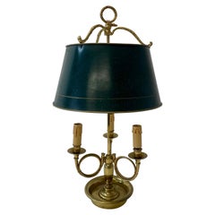 9th Century French Bouillotte Triple Socket Table Lamp W/ Adjusting Shade