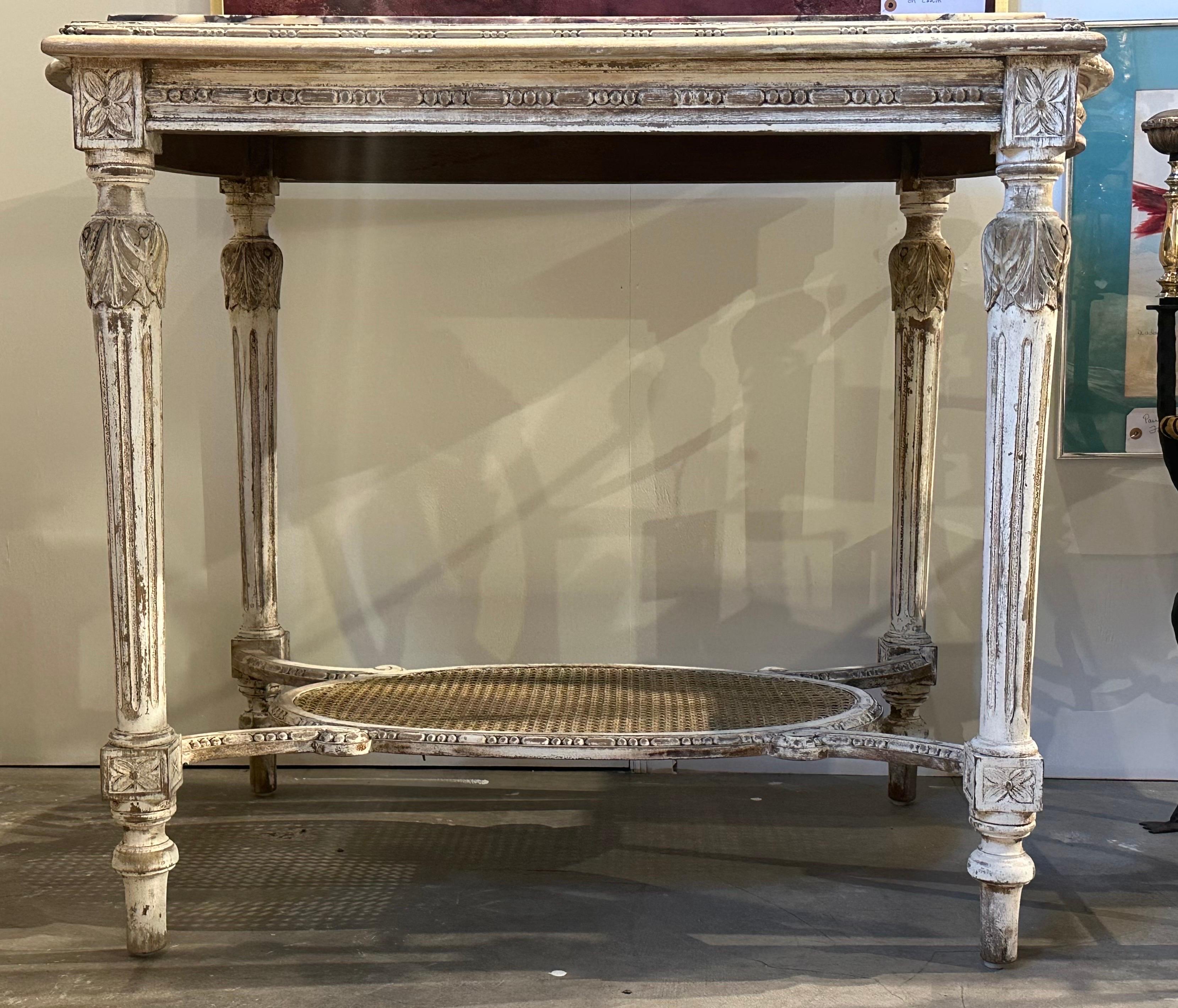 Late 19th/early 20th Century French Louis XVI Center Table or Console In Distressed Condition In North Miami, FL