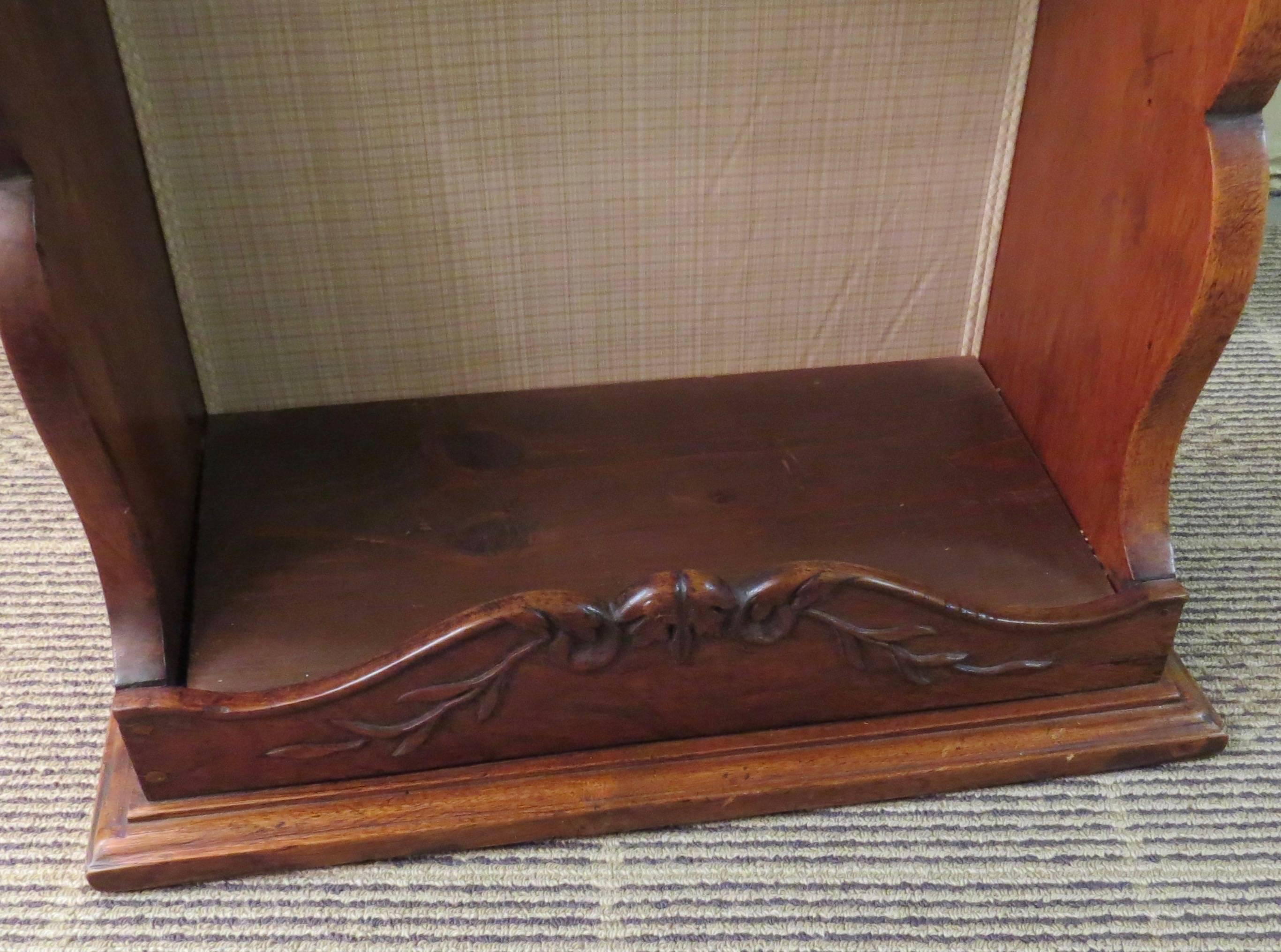 Fruitwood carved French wall shelf or 
