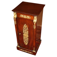 9th Century Mahogany French Empire Bronze Mounted End Table Nightstand