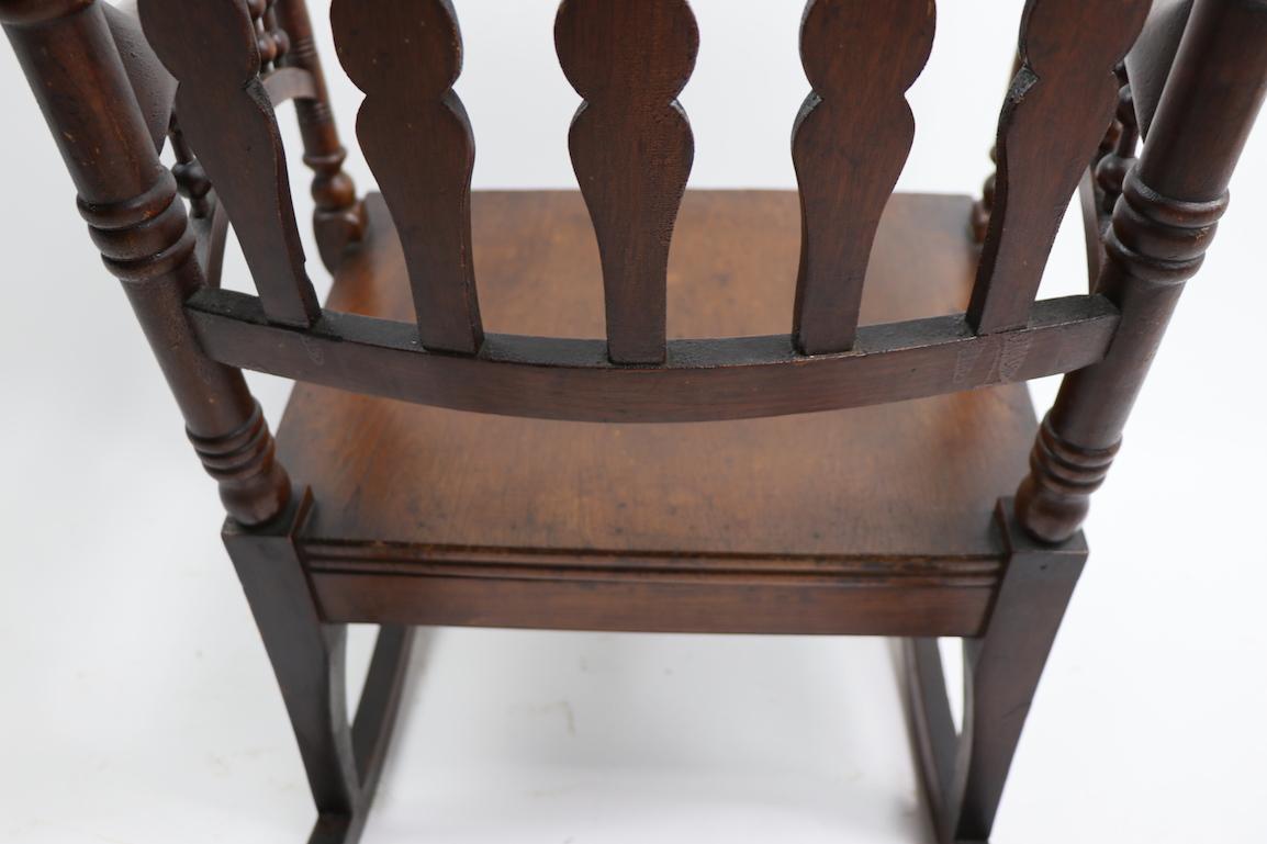 19th Century Oak Rocking Chair Attributed to Merklen Brothers 4