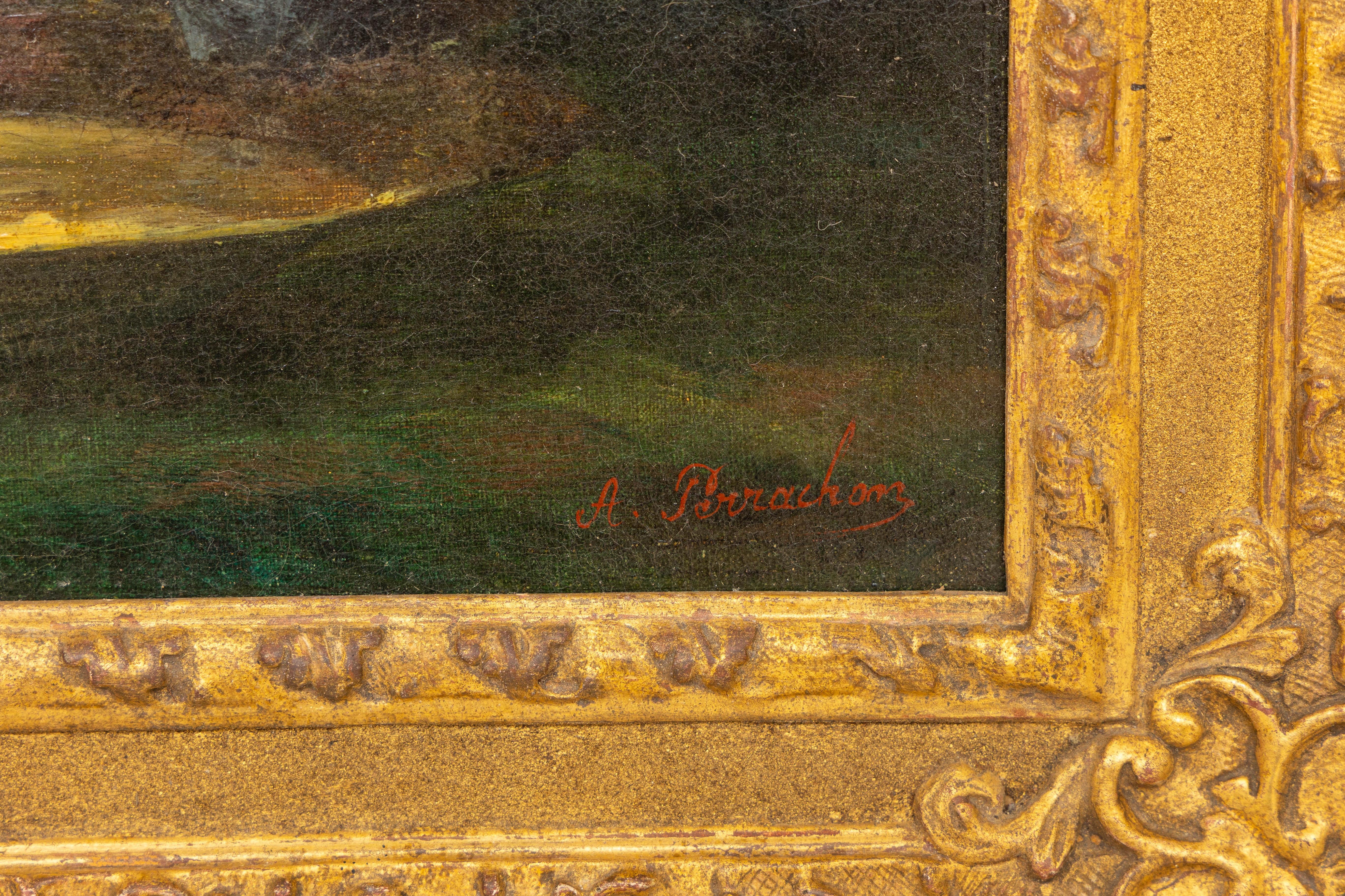 9th Century, Oil on Canvas Flower Painting, André Benoît Perrachon For Sale 1