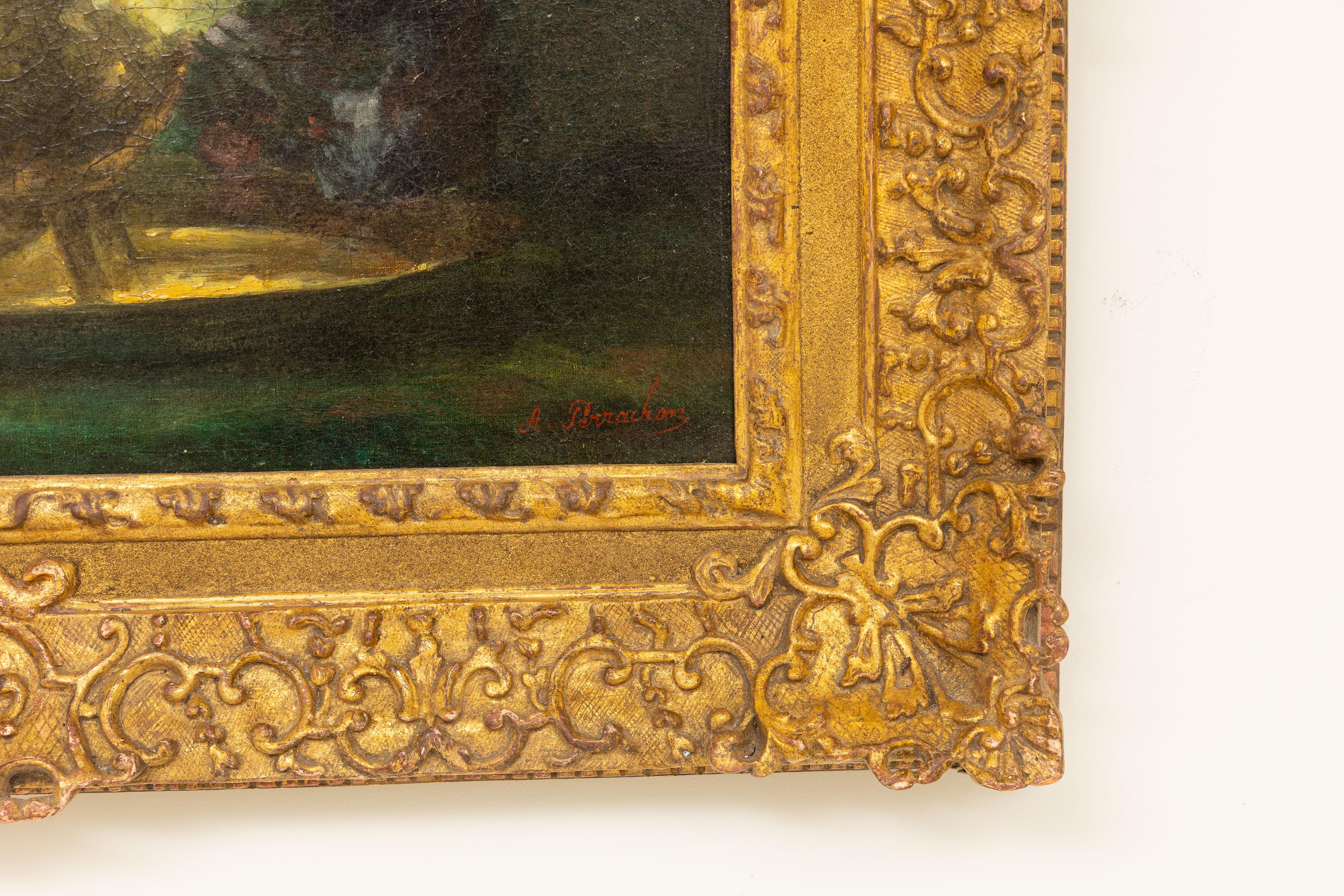 9th Century, Oil on Canvas Flower Painting, André Benoît Perrachon For Sale 2