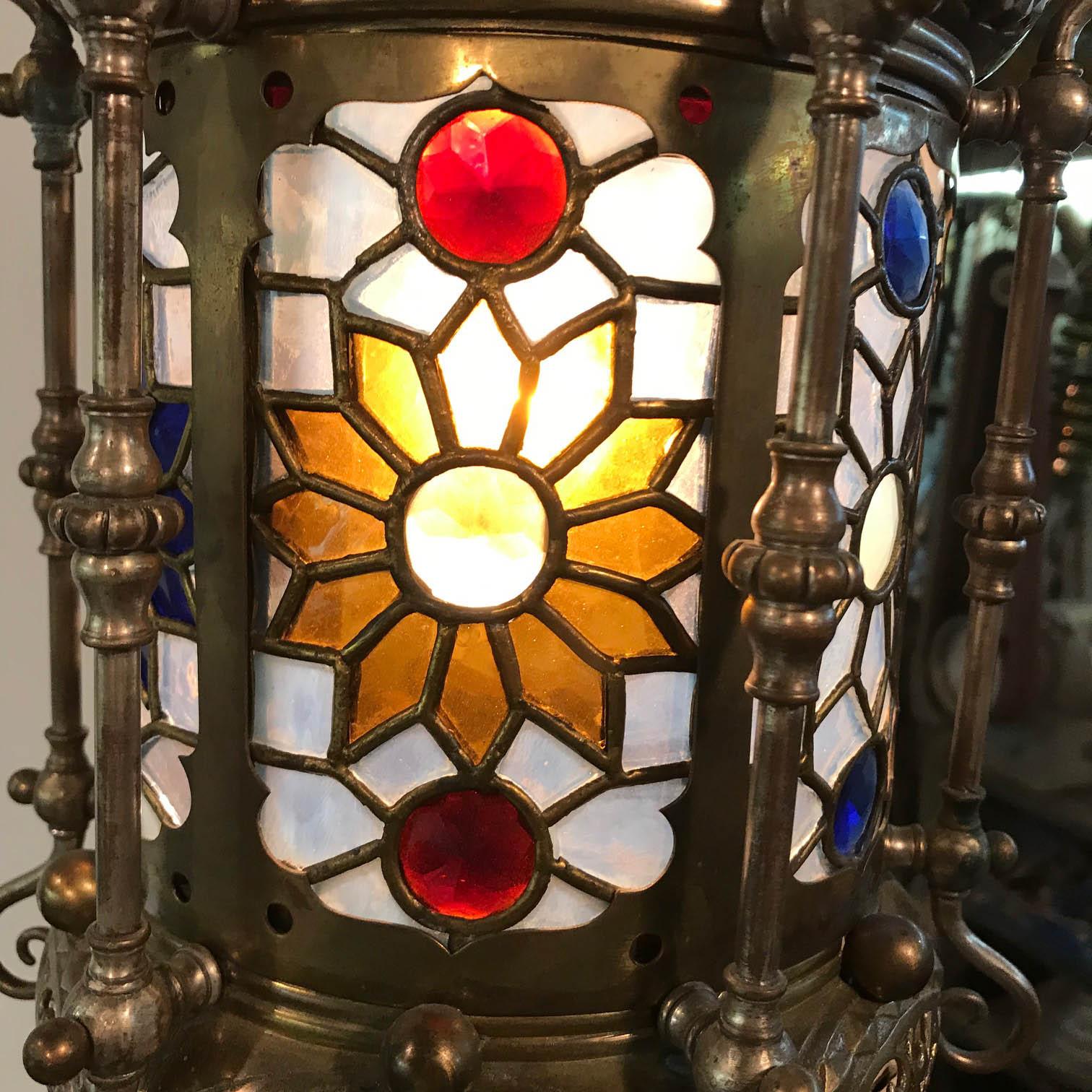 Orientalist Gasolier Lantern  In Good Condition For Sale In Montreal, QC