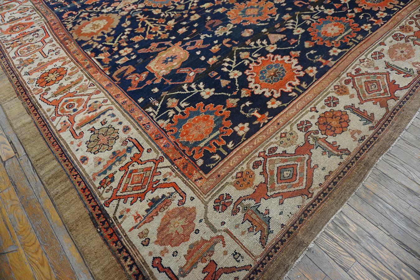 Hand-Knotted 19th Century Persian Bibikabad Carpet with Harshang Pattern ( 10'7