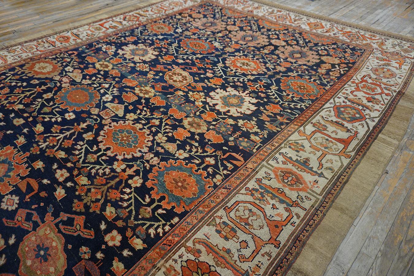 Wool 19th Century Persian Bibikabad Carpet with Harshang Pattern ( 10'7