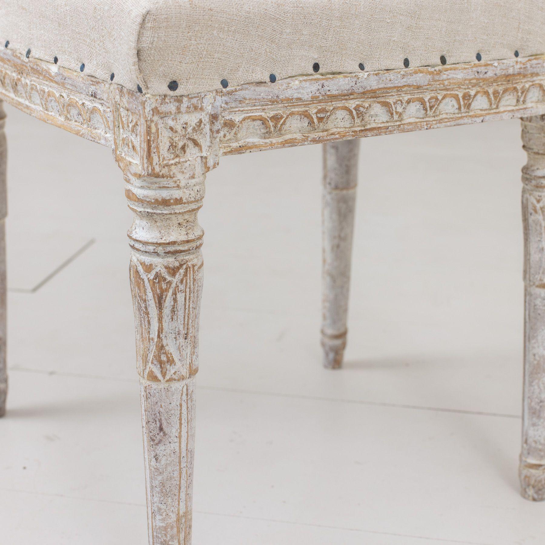 19th Century Set of Six Swedish Gustavian Period Chairs in Original Paint For Sale 13