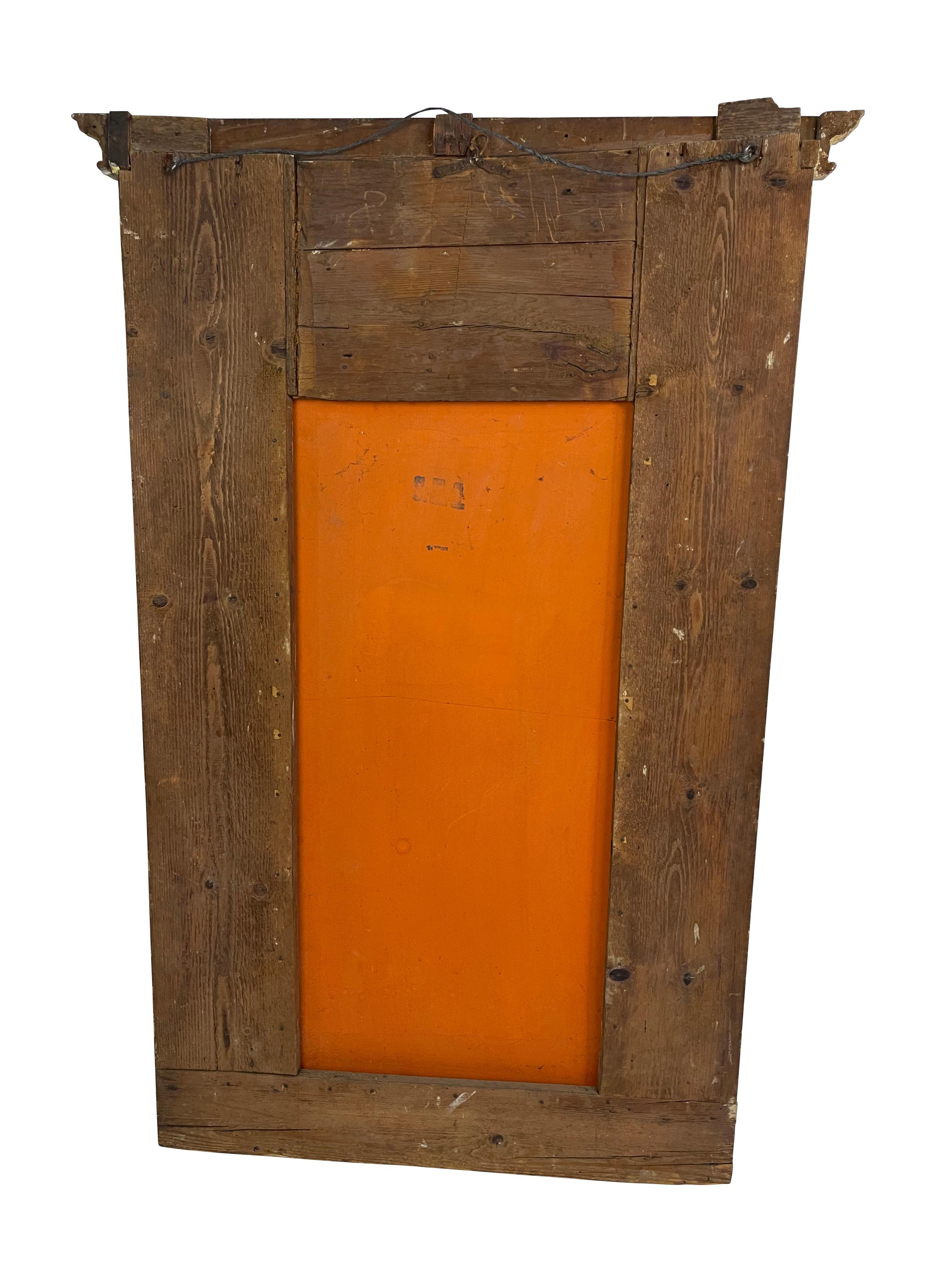 !9th Century Teal/Green and Gilt European Wall Mirror 1
