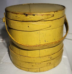 Antique -9Thc Original Mustard Painted Furkin From NE