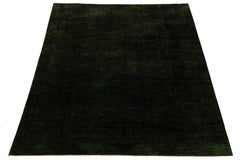 Tappeto 9x11 Moderno Verde Foresta Sovratinto - Lana annodata a mano Transition Decor