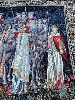 9x11 Vintage Monumental Medieval French Tapestry Lady Unicorn Millefleur
