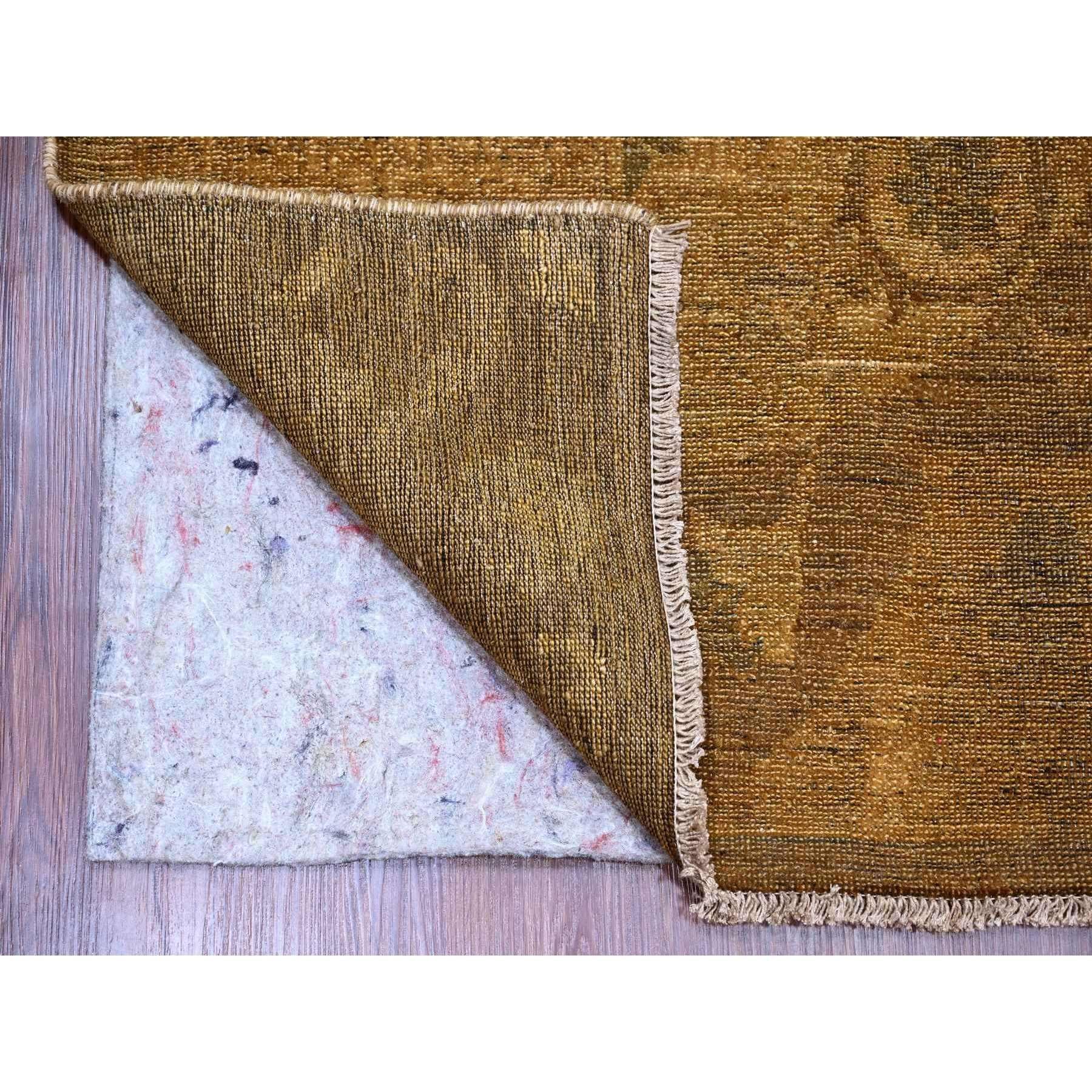 Alfombra de lana anudada a mano con influencia de diseño de jardín artesanal marrón 9'x11'10 Afgano en venta
