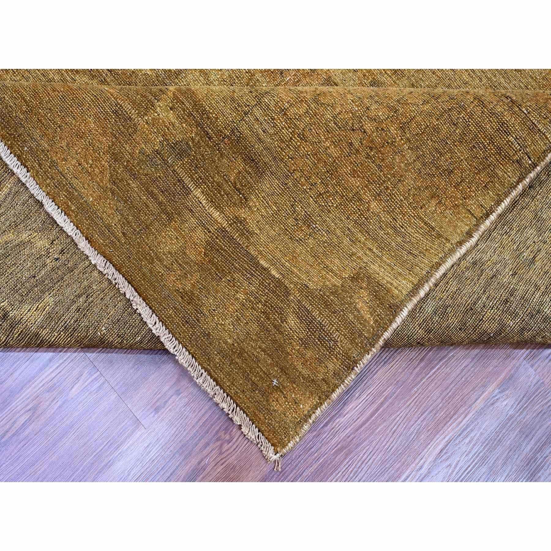Alfombra de lana anudada a mano con influencia de diseño de jardín artesanal marrón 9'x11'10 en Nuevo estado para la venta en Carlstadt, NJ