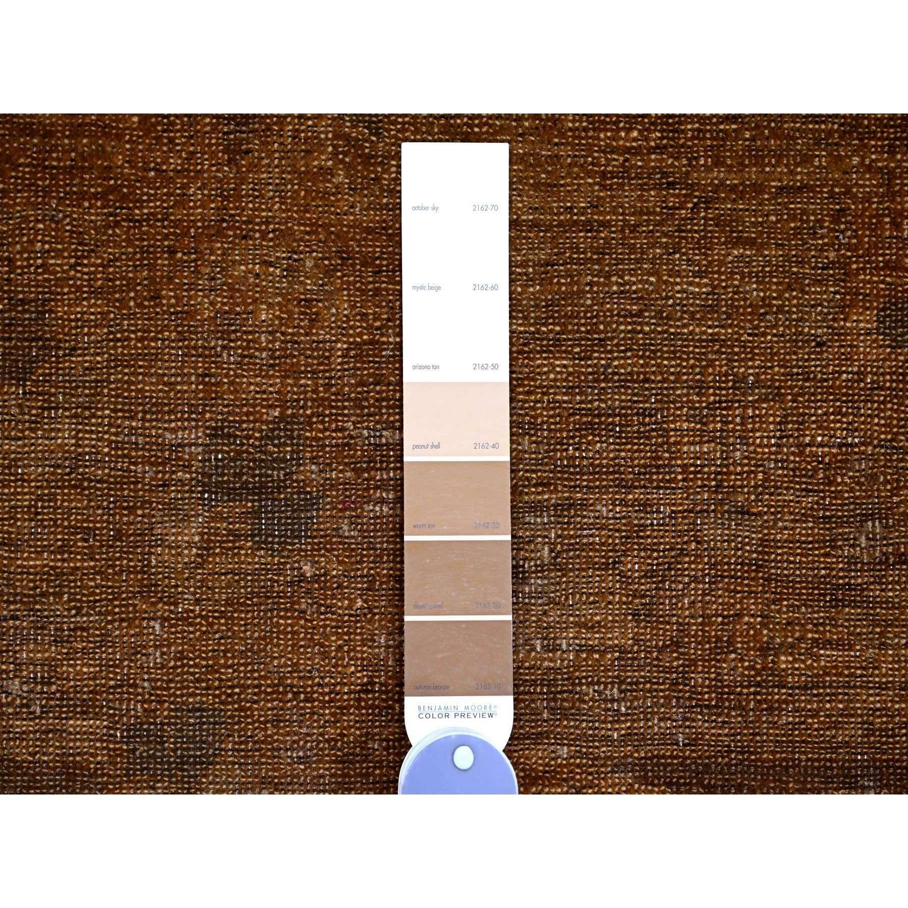 Alfombra de lana anudada a mano con influencia de diseño de jardín artesanal marrón 9'x11'10 Siglo XXI y contemporáneo en venta